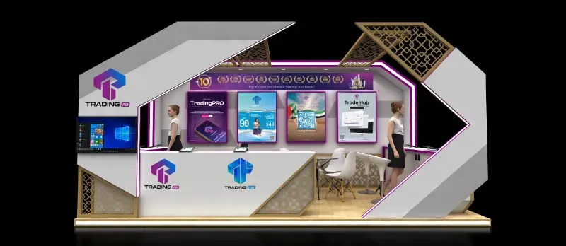 Trading Pro exhibition booth 3D design render